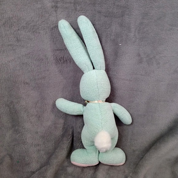GUND Plush Bunny Rabbit Bunnikins 3626 Greenish Blue Stuffed Animal with Bow 14" - Picture 5 of 8